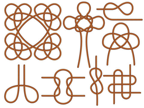 Set of nautical knots.