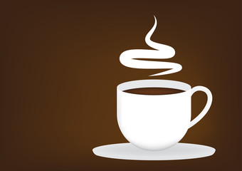 White cup of coffee caffeine drink