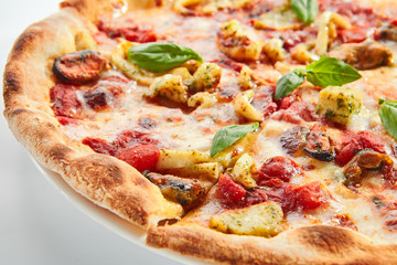 Seafood pizza delicious