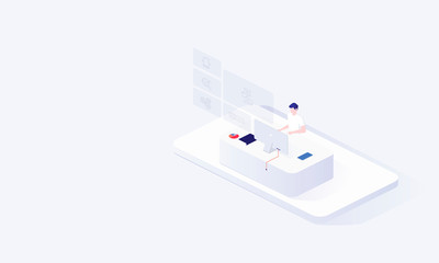 Modern abstract infographic on white backdrop. Global network connection vector. Office concept business people vector illustration flat design. Business infographic. Abstract background.