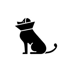 Dog, cone of shame icon. Simple glyph, flat vector of petshop icons for ui and ux, website or mobile application