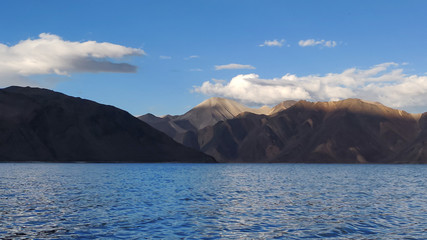 Pangong Tso lake of Ladakh, India. Pangong Tso, Tibetan for 