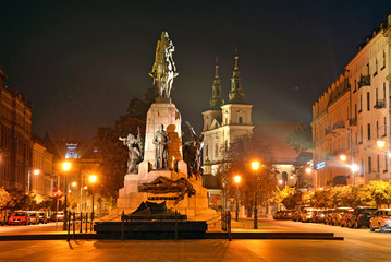 Matejko Square in Krakow, Poland