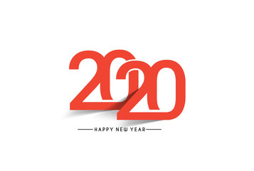 Happy New Year 2020 Text Typography Design Patter, Vector illustration.