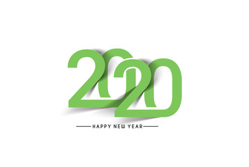 Fototapeta premium Happy New Year 2020 Text Typography Design Patter, Vector illustration.