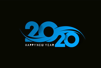 Happy New Year 2020 Text Typography Design Patter, Vector illustration.