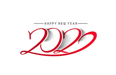 Happy New Year 2020 Text Typography Design Patter, Vector illustration.