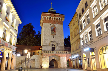 Florian Gate in Krakow, Poland - obrazy, fototapety, plakaty