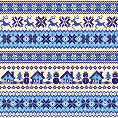 Seamless pattern of splendid North Nordic style