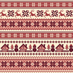 Seamless pattern of splendid North Nordic style