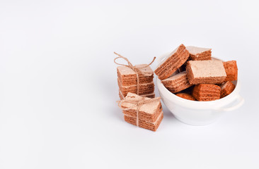 Apple pastila isolated on white background. Healthy snack concept.