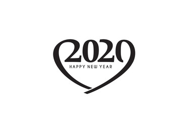 Happy New Year 2020 Text Typography Design Patter, Vector illustration.