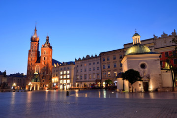Fototapeta na wymiar Market square of Old Town of Krakow, Poland