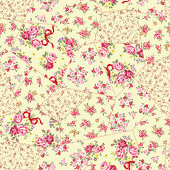 Seamless patchwork of pretty floral design
