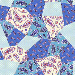 Beautiful paisley design patchwork pattern material,