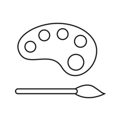 Colour palette and brush icon vector design template