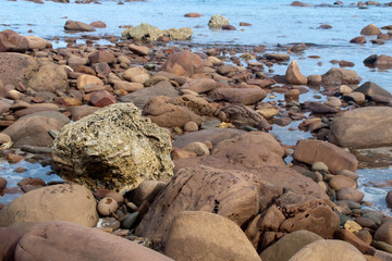 Kangaroo Island Australia, rocks at  Stokes Bay waters edge at low tide