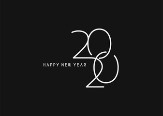 Happy New Year 2020 Text Typography Design Patter, Vector illustration. - obrazy, fototapety, plakaty