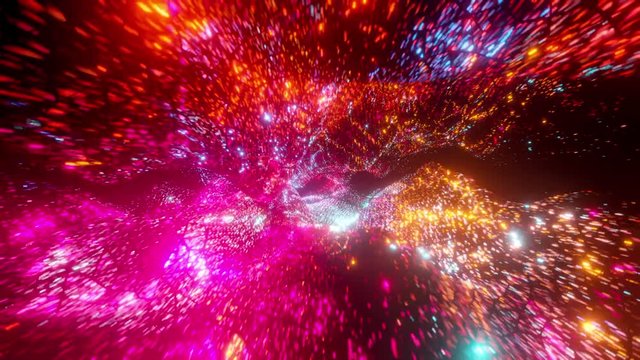 Abstract motion background, Heat waves that look like red fiber and projections seamless loop.