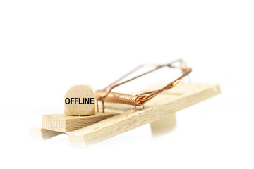 Mausefalle und Würfel mit weißem Hintergrund - offline