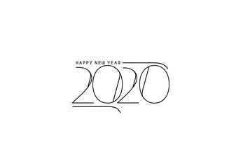 Happy New Year 2020 Text Typography Design Patter, Vector illustration.