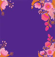 Floral frame for greeting card