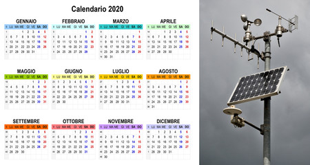 calendario 2020 - obrazy, fototapety, plakaty