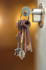 Rusty keys in the keyhole