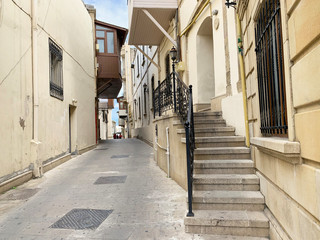 Baku, Azerbaijan, September, 09, 2019. Gasr street in the old town of Icheri Sheher. Azerbaijan, Baku city