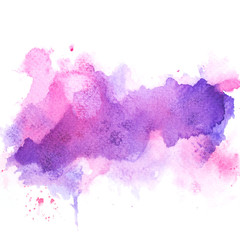 brush purple watercolor.paint on paper