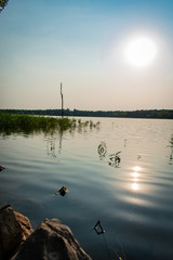 sunset on lake