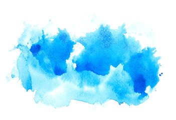 splash blue watercolor on paper.