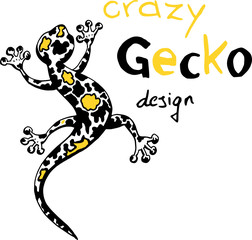 Gecko - vector illustration of a gecko shaped animal