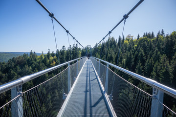 Fototapeta na wymiar cable bridge at Bad Wildbad south Germany