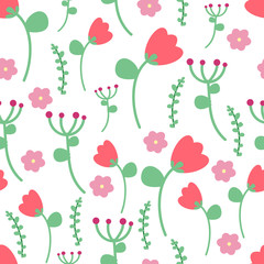 Flower seamless pattern background. Vector illustration.