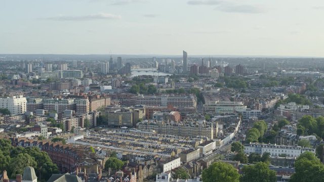 Aerial shot of Knightsbridge and South Kensington in London, Uk