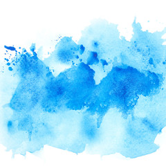 splash blue watercolor on paper.