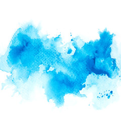 brush splash blue abstract watercolor background.