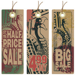 Sale and Discount tags. Abstract eagle.