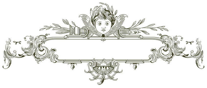 Luxury vector frame with border in rococo style