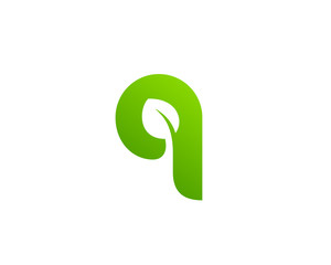 Letter Q eco leaves logo icon design template elements