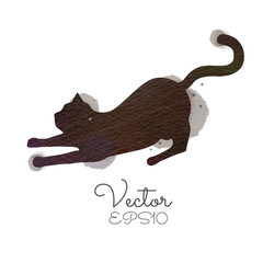 Obraz premium Silhouette of watercolor black cat.