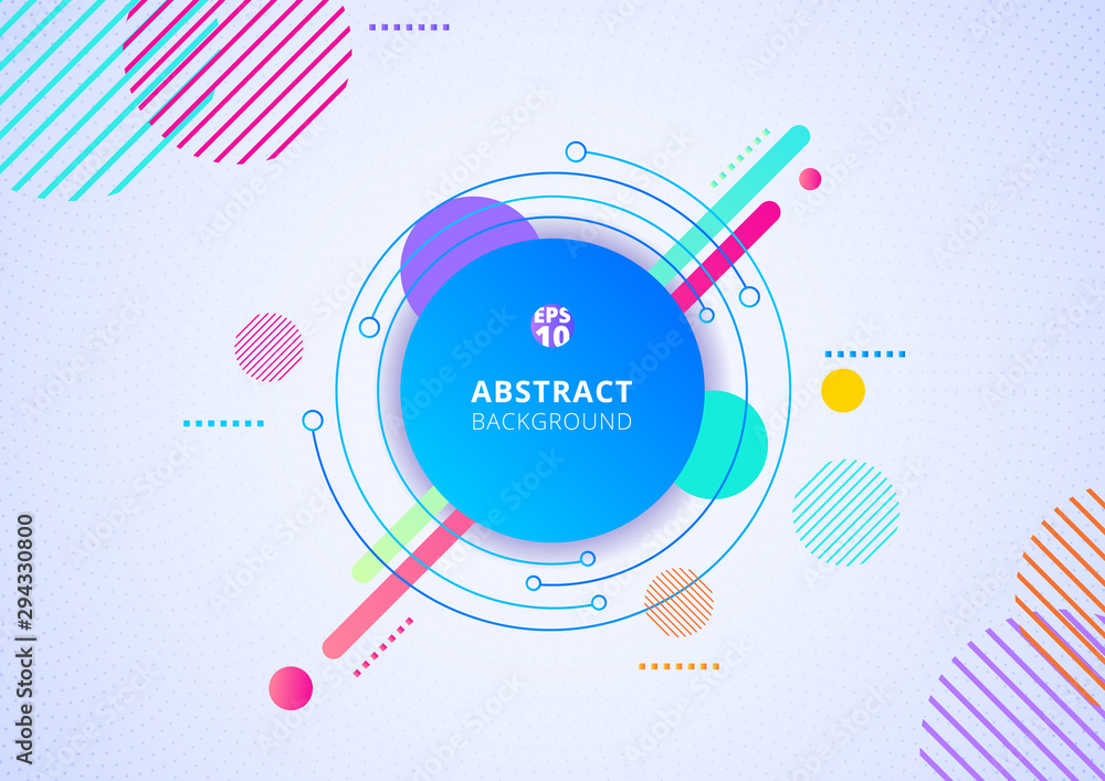 Poster abstract colorful color circle geometric pattern design background radial dots texture.
