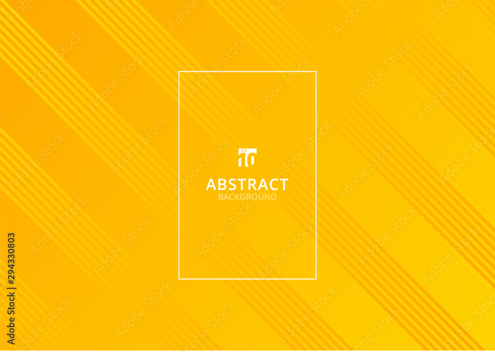 Poster abstract yellow striped diagonal lines gradient background and texture with white rectangle frame.