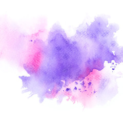 splash purple watercolor on paper.