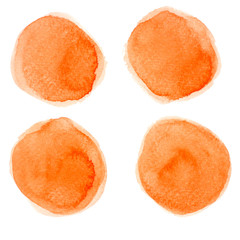 drown set orange watercolor on paper.