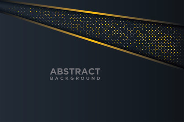 Abstract 3D background with a combination of luminous gold dots in 3D style. Graphic design element.