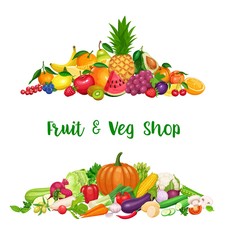 Vegetables and fruit banner