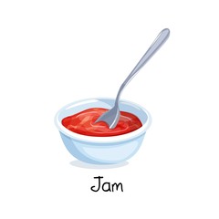 bowl of red berry jam