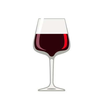 Beaujolais Nouveau. Wine glass with Beaujolais Nouveau isolated on white background. Cartoon flat style. Vector illustration